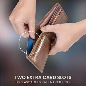 Slim Wallet for Men -Thin Bifold Genuine Leather RFID Blocking Minimalist Wallet